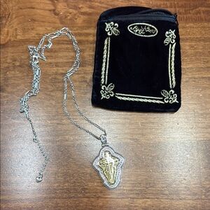 Brighton Silver and Gold Cross Pendant Necklace